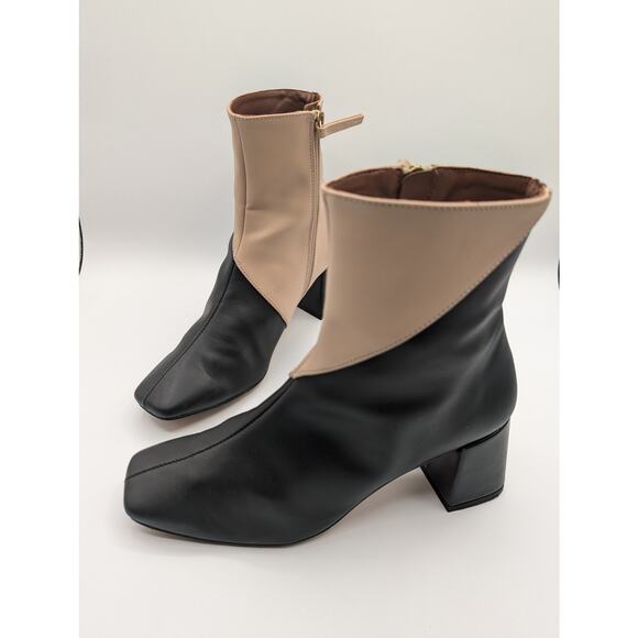 Svegan | Vegan leather two tone zip boots | 7.5 US (EU 38) - Picture 1 of 11